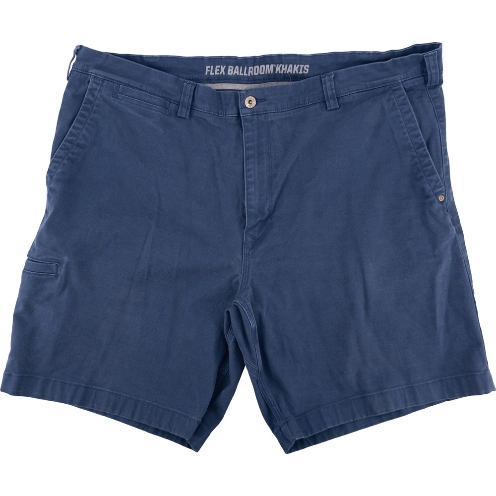 Duluth Mens 42 Flex Ballroom Khakis Shorts Navy Blue Relaxed Fit Workwear Chino